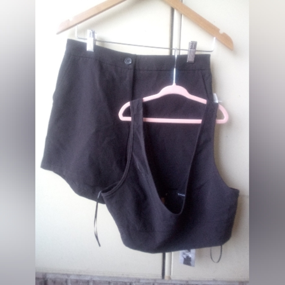 Set Sincerly Jules Bandier Black Biker shorts 4 Clasp Sports bralette LRG - Picture 2 of 15